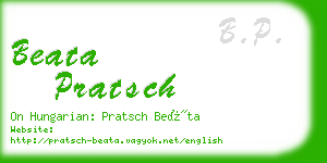 beata pratsch business card